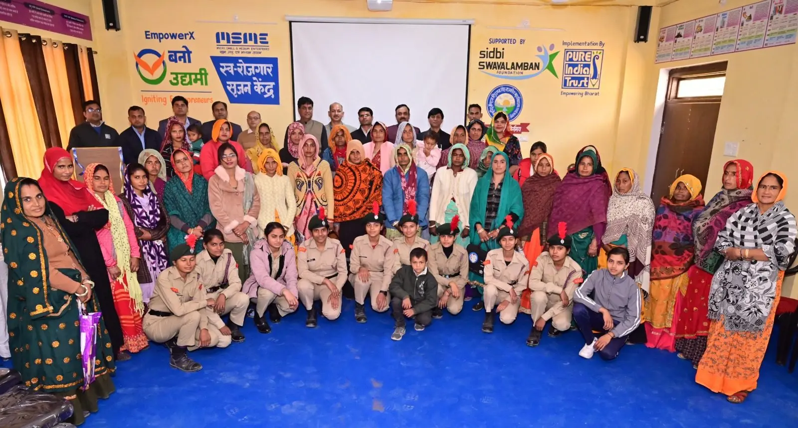 Participants and mentors at a Bano Udyami entrepreneurship workshop